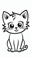 Fototapeta premium Cartoon cat line art