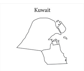 Simple Outline Map of Kuwait