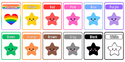 A set of color flashcards for teaching children.	