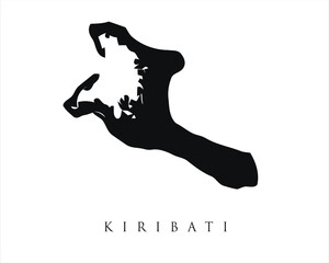 Black and white Kiribati island map