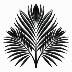 Minimalist Black Palm Leaf Silhouette Vector Illustration