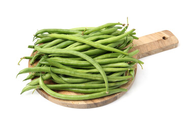 Fresh green bean pods isolated on white