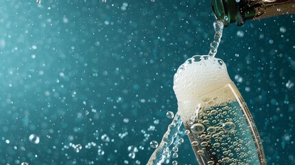 Sparkling Wine Pouring into Glass - Powered by Adobe