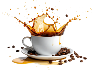 cup of coffee with beans