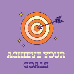 Achieving goals concept illustration target with arrow