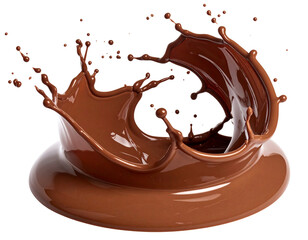 chocolate splash isolated on white background