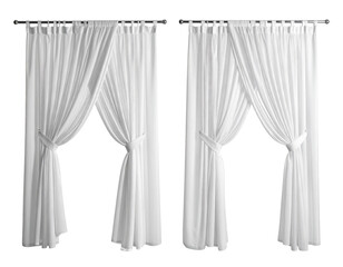 white curtains on white background