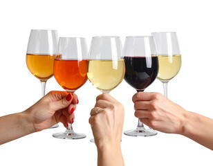 two hands holding glasses of champagne