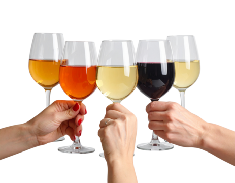 two hands holding glasses of champagne