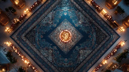 Obraz premium Majestic aerial view intricate patterns, illuminating ornate carpet design