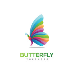 Logo illustration butterfly gradient colorful style