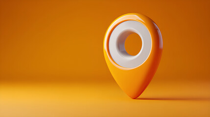 Minimal glassmorphism location pin icon representing map, place, or navigation marker in digital applications, map pointer, 3d rendering Stock Illustration