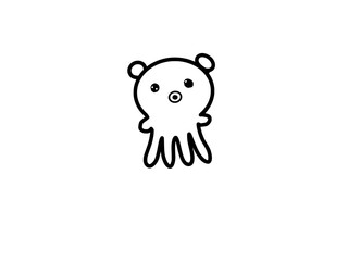 Cute Octopus Alien Character, Adorable Cartoon Mascot Illustration