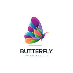 Colorful butterfly logo template