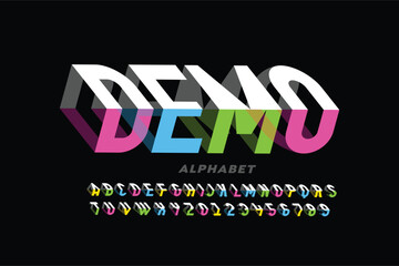 Bending 3D style font design, typography design, alphabet letters letters A, B, C, D, E, F, G, H, I, J, K, L, M, N, O, P, Q, R, S, T, U, V, W, X, Y, Z and Arab numerals 0, 1, 2, 3, 4 ,5 ,6 7, 8, 9  © Yousaf Ahamad