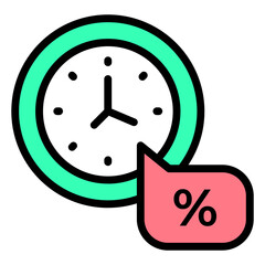 Discount Time vector icon stock illustration