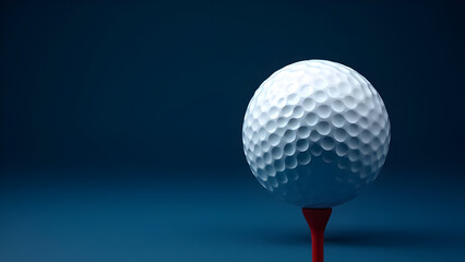 Edge-to-edge Focus Golf Ball on Solid Blue Background