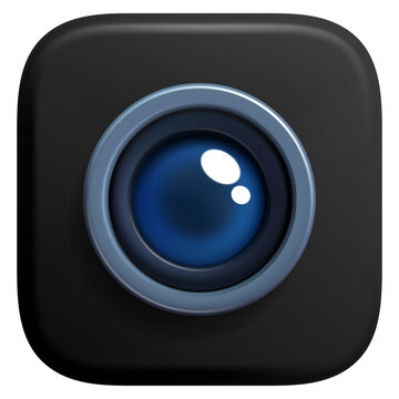 Camera lens photo 3D icon