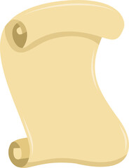 Unfurled Parchment Scroll: Aged Paper Texture, Rolled Edges, Blank Template