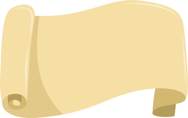 Unfurled Parchment Scroll: Simple Tan Paper Illustration