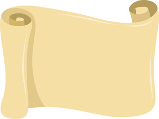 Scroll Illustration: Untouched Parchment, Rolled Ends, Light Tan.