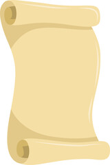 Antique Paper Scroll, Unfurled, Neutral Background, Vector Illustration.