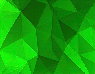 Abstract polygonal pattern of vibrant green triangles