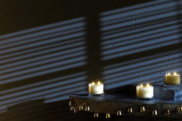 Christmas Stage Backdrop Bells and Candles