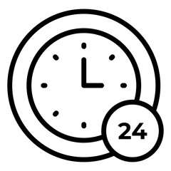 24 Hours vector icon stock illustration