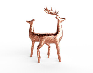Copper Reindeer Doe and Deer Christmas Statue