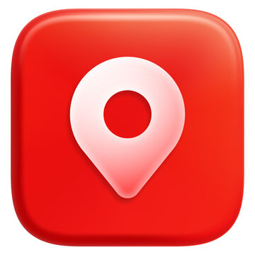 Location map pin 3D icon