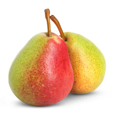 Two fresh sweet pears isolated on white