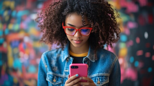 Teen customizing digital avatar for social app