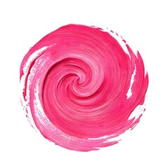 The circular pink paint swirl.