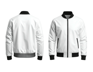 Blank white bomber jacket, front and back views (20)
