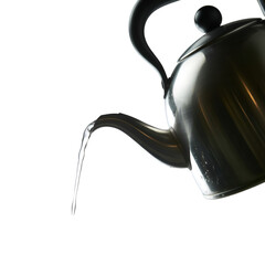 metal teapot isolated on white