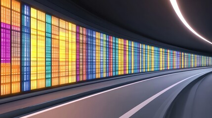 Futuristic Colorful Tunnel: A Digital Art Vision
