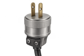 Two prong power plug connecting electricity for technology