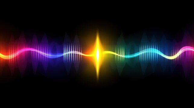 Abstract Rainbow Sound Wave Visualization: Vibrant Spectrum of Audio Frequencies
