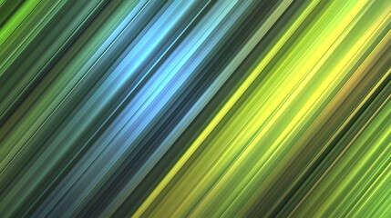Diagonal stripes in vibrant shades of green, blue, and yellow create a dynamic and modern abstract design.