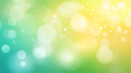 A vibrant, soft-focus backdrop featuring a smooth transition of pastel green and yellow tones, dotted with light-filled circles, creating a cheerful and airy ambiance.