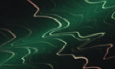 Abstract swirling green light trails and patterns creating a futuristic and dynamic glowing effect in darkness.