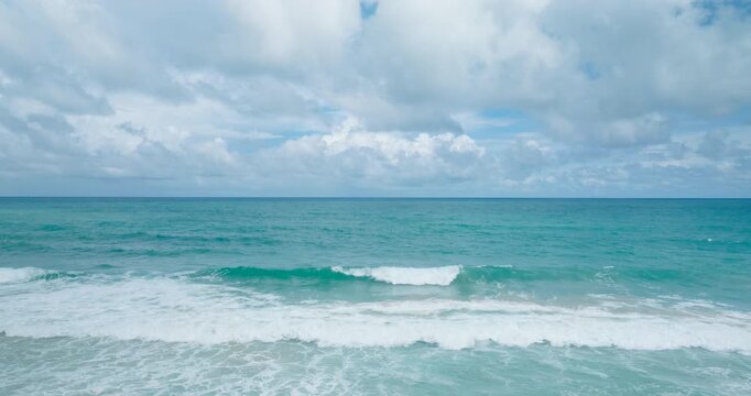 4K Video Aerial view drone Scene Blue sea sky horizon