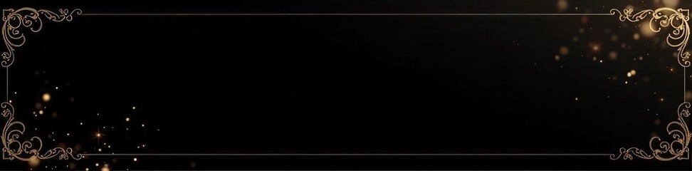 Black formal invitation banner with gold accents , suit, formal event, prestige