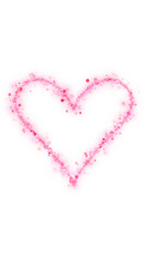 valentines day heart frame with hearts and glitter shiny red bokeh lights on transparent background,png romantic love vertical social media design element	