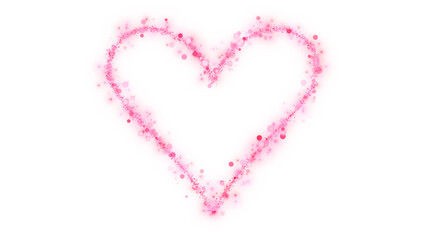 valentines day heart frame with hearts and glitter shiny red bokeh lights on transparent background,png romantic love social media design element	