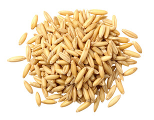 Pile of light brown oat grains