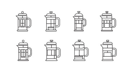 Vector art of french press collection
