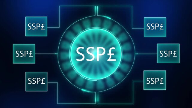 Futuristic digital network connecting S P and pound sterling currency symbols in glowing teal and blue abstract background technology concept for financial data analysis and global trade