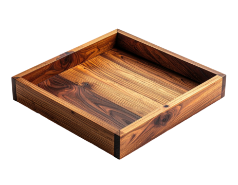 Square wooden tray with a recessed interior (1)